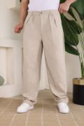Erkek Beli Lastikli Pileli Baggy Pantolon resmi